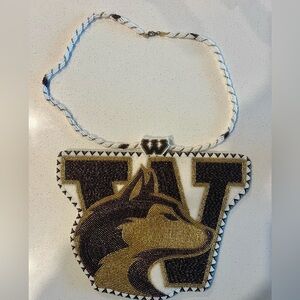 Beaded Husky Pendant Necklace